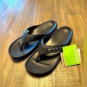 CROCS 11999-001  Baya Thong Flip Flop Slip On Sandals Black Mens Size 13